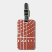 Rood hardloopspoor noodlijdend aangepaste Bagagela Bagagelabel (Voorkant verticaal)