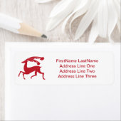 Rood Hardlopen Kerst Herten Etiket (Insitu)