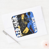 ROOD HARIGE SATIVA VIERKANTE STICKER (Envelop)