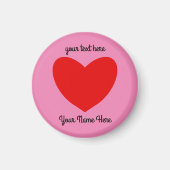 Rood hart #1 Ronde magneet (Voorkant)