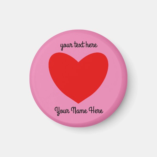 Rood hart #1 Ronde magneet (Voorkant)