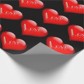 Rood Hart Aantrekkelijke Parijse Liefdesbruiloft Cadeaupapier (Hoek)