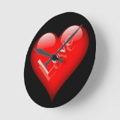 Rood Hart Aantrekkelijke Parijse Liefdesbruiloft Ronde Klok (Hoek)