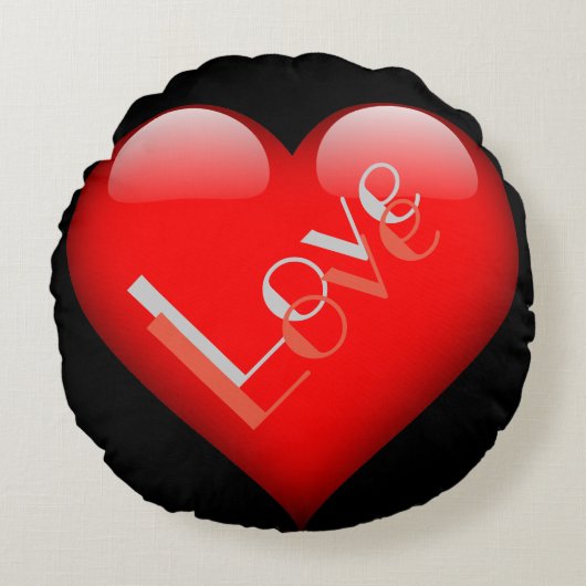 Rood Hart Aantrekkelijke Parisian Love Bruiloft Rond Kussen (Voorkant)