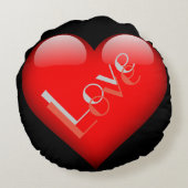 Rood Hart Aantrekkelijke Parisian Love Bruiloft Rond Kussen (Achterkant)