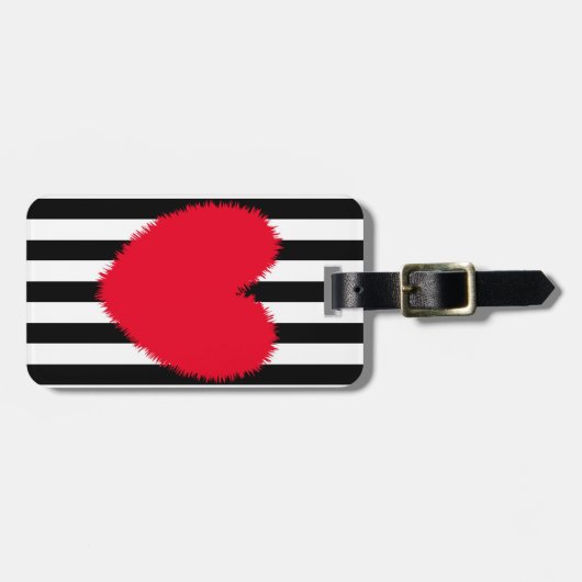 Rood hart bagagelabel (Voorkant horizontaal)