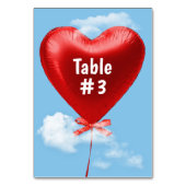 Rood hart ballon in wolken kaart (Voorkant)