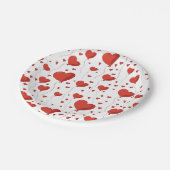 Rood Hart Ballon Patroon Valentijnsdag Papieren Bordje (Gekanteld)