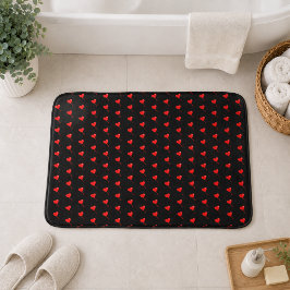Rood Hart Ballon Patroon Zwarte Achtergrond Badmat