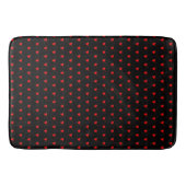 Rood Hart Ballon Patroon Zwarte Achtergrond Badmat (Voorkant)