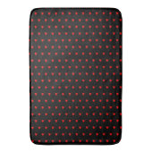 Rood Hart Ballon Patroon Zwarte Achtergrond Badmat (Voorkant Verticaal)