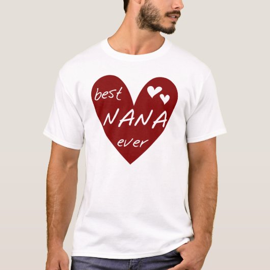 Rood Hart Beste Nana Ever T-shirts en Giften (Voorkant)