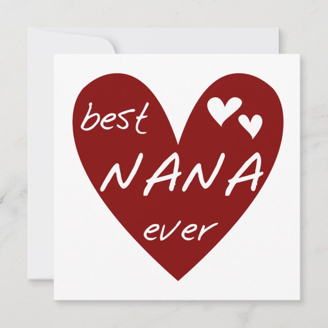 Rood Hart Beste Nana Ever T-shirts en Giften (Voorkant)