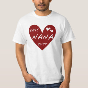 Rood Hart Beste Nana Ever T-shirts en Giften