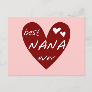 Rood Hart Beste Nana Ever T-shirts en Giften Briefkaart