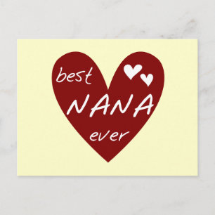 Rood Hart Beste Nana Ever T-shirts en Giften Briefkaart