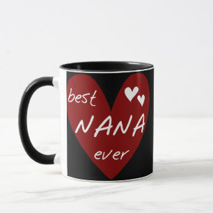 Rood Hart Beste Nana Ever T-shirts en Giften Mok