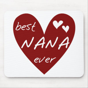 Rood Hart Beste Nana Ever T-shirts en Giften Muismat