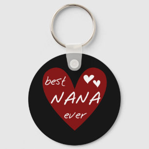 Rood Hart Beste Nana Ever T-shirts en Giften Sleutelhanger