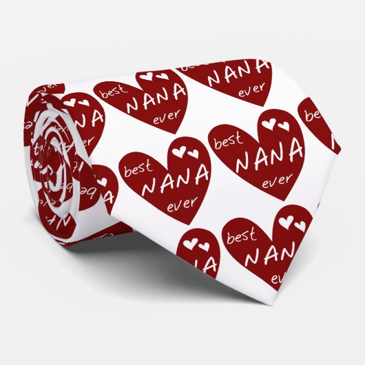 Rood Hart Beste Nana Ever T-shirts en Giften Stropdas (Opgerold)