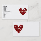 Rood Hart Beste Nana Ever T-shirts en Giften Visitekaartje (Voorkant / Achterkant)