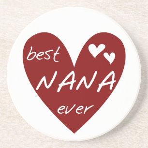 Rood Hart Beste Nana Ever T-shirts en Giften Zandsteen Onderzetter