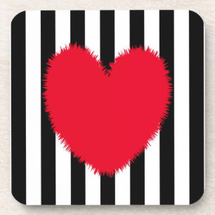 Rood hart bier onderzetter