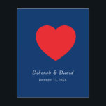 Rood Hart Blauw Modern Minimalistisch Huwelijk Flyer<br><div class="desc">U kunt de lettertypen en kleuren eenvoudig wijzigen. U kunt ook uw logo en de achtergrondafbeelding toevoegen zoals u wilt.</div>