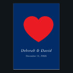 Rood Hart Blauw Modern Minimalistisch Huwelijk Kaart<br><div class="desc">U kunt de lettertypen en kleuren gemakkelijk wijzigen. U kunt ook uw logo en de achtergrondafbeelding toevoegen zoals u wilt.</div>