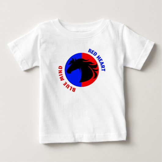 Rood Hart Blauwe Geest Baby Bodysuit (Voorkant)