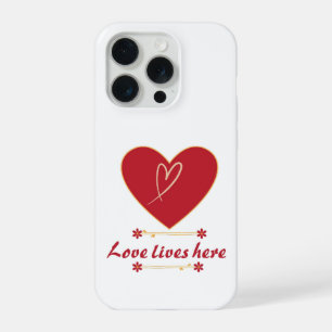 Rood Hart Bloemendesign – “Liefde Woont Hier” iPhone 15 Pro Case
