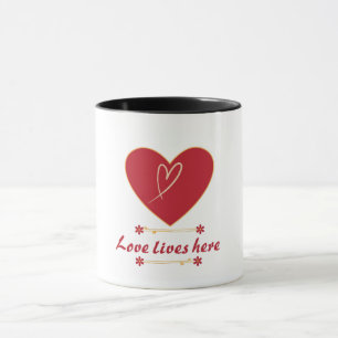 Rood Hart Bloemendesign – “Liefde Woont Hier” Mok