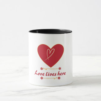 Rood Hart Bloemendesign – “Liefde Woont Hier” Mok