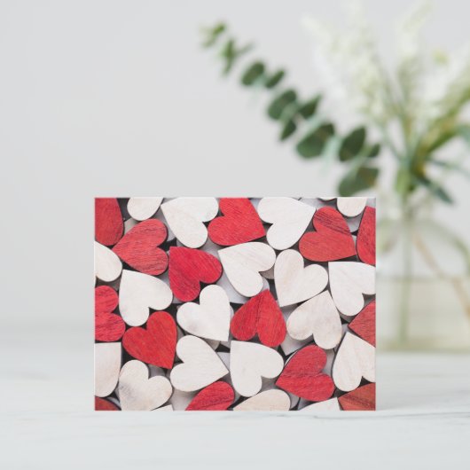 Rood hart. briefkaart (Staand voorkant)