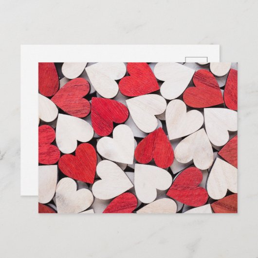 Rood hart. briefkaart (Voorkant / Achterkant)