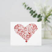 rood hart briefkaart (Staand voorkant)