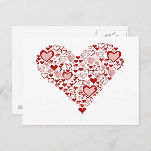 rood hart briefkaart (Voorkant / Achterkant)