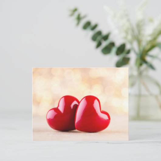 Rood hart. briefkaart (Staand voorkant)