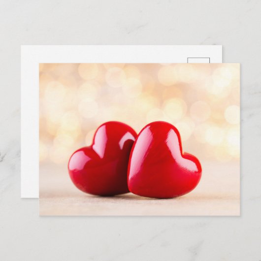 Rood hart. briefkaart (Voorkant / Achterkant)