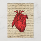 Rood  hart briefkaart (Voorkant)