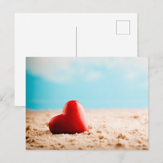 Rood hart. briefkaart (Voorkant / Achterkant)