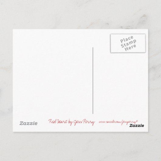 Rood hart briefkaart (Achterkant)