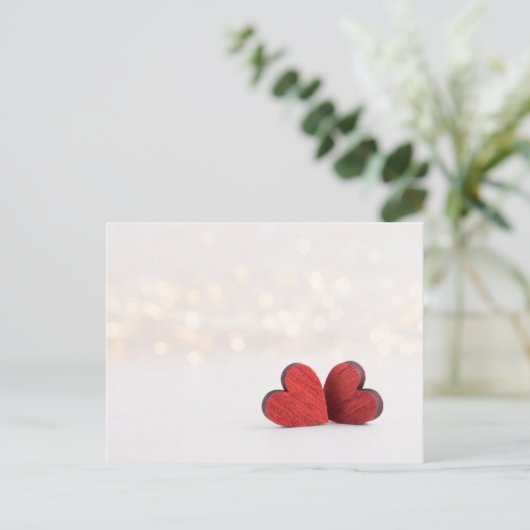 Rood hart. briefkaart (Staand voorkant)
