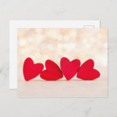 Rood hart. briefkaart (Voorkant / Achterkant)