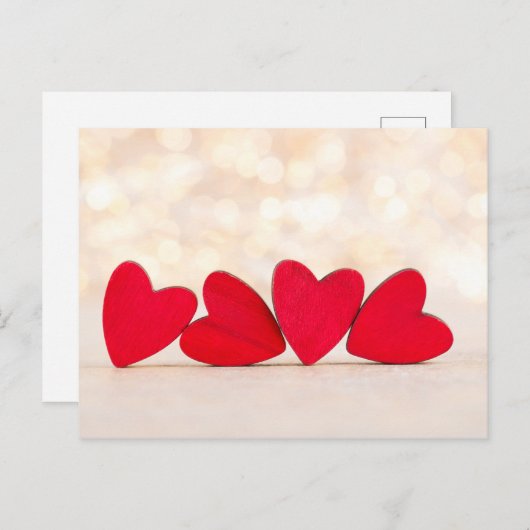 Rood hart. briefkaart (Voorkant / Achterkant)