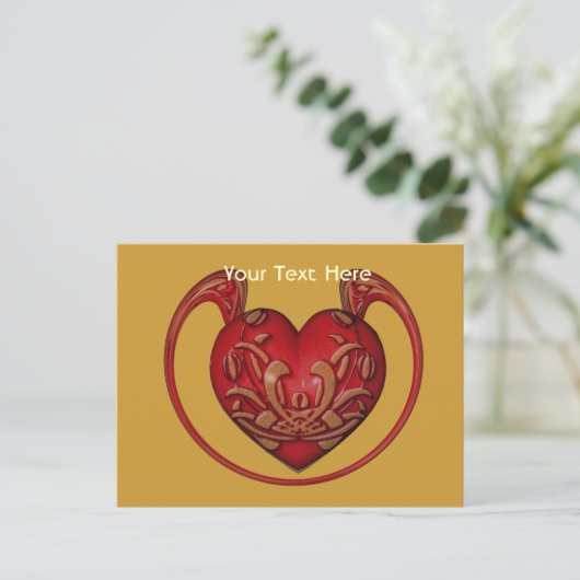  rood hart  Briefkaart (Staand voorkant)