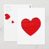 Rood hart Briefkaart (Voorkant / Achterkant)