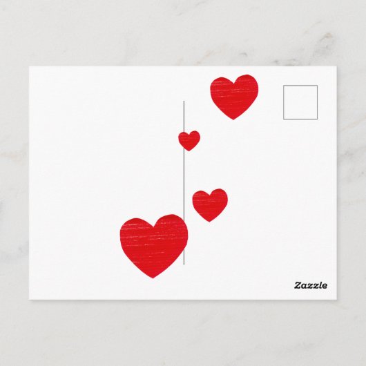 Rood hart Briefkaart (Achterkant)