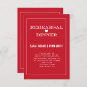 Rood hart bruiloft repetitie binnenste uitnodiging (Voorkant / Achterkant)