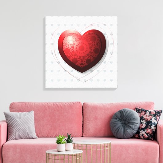 Rood hart, canvas afdruk (Insitu (Woonkamer))